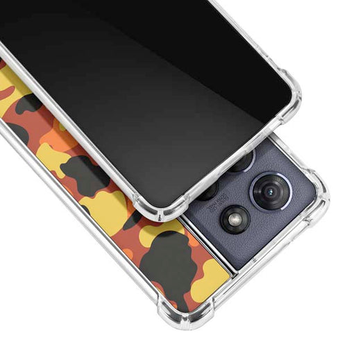 Orange Camo Moto G Play 5G (2025) Clear Case